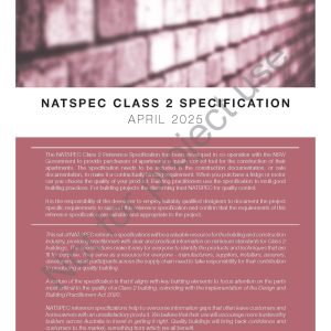 NATSPEC CLASS 2 Specification - Not for project use